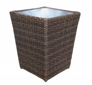 Кашпо "Малага" большое, из искусственного ротанга, коричневый, черный Кашпо "Малага" большое, из искусственного ротанга, коричневый, черный