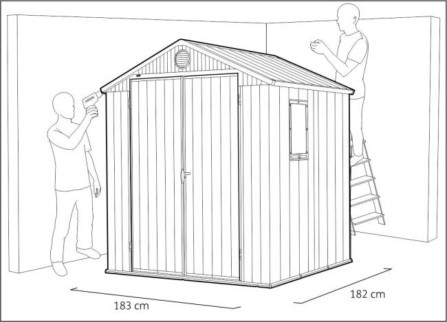 Сарай "Дарвин 6х6" (размеры 183 х 182 см), коричневый Сарай "Дарвин 6х6" (размеры 183 х 182 см), коричневый