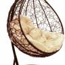 Подвесное кресло кокон «капля ротанг» коричневый