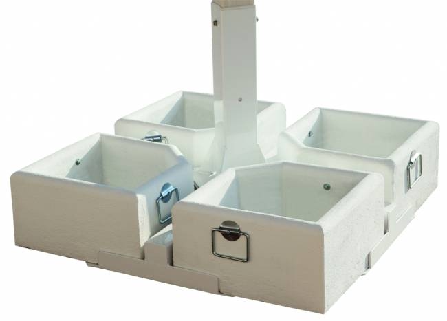 Зонт профессиональный двухкупольный 3.5х7 м Alu Double Starwhite белый, бордовый 3500х7000 мм