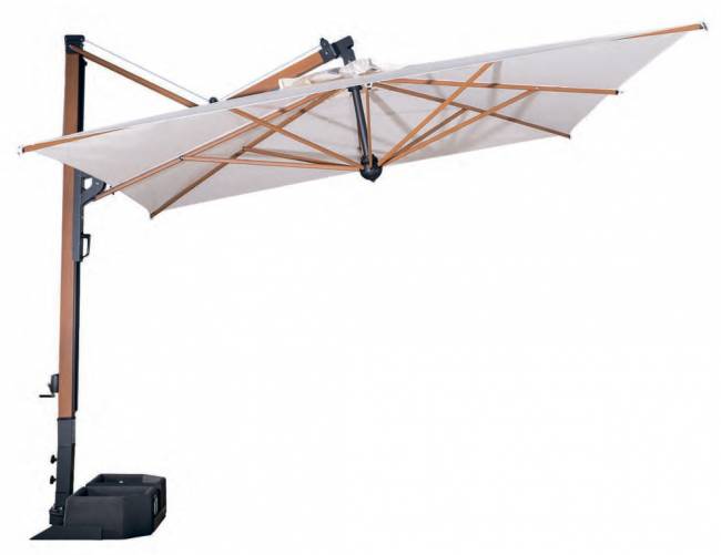 Зонт профессиональный 3х3 м Galileo Wood имитация ироко, слоновая кость 3000х3000 мм