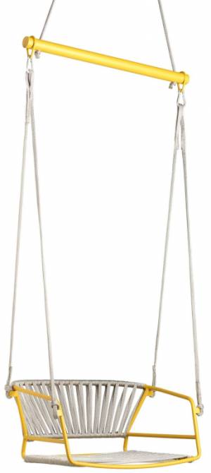 Качели плетеные Lisa Swing желтый, серебристый 730х650х1750 мм