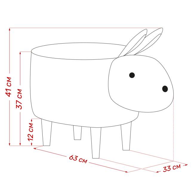 Пуф Leset Rabbit COMBI V18 бежевый Бук Пуф Leset Rabbit COMBI V18 бежевый Бук