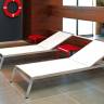 Шезлонг-лежак металлический Zen белый 2030х650х290 мм