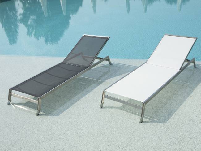 Шезлонг-лежак металлический Zen антрацит 2030х650х290 мм