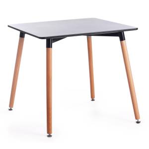 Стол JOHN (mod. T1003) МДФ/дерево, 80 х 80 х 75 см , Black (черный)/ Natural (натуральный) Black (черный)/ Natural (натуральный) МДФ/дерево