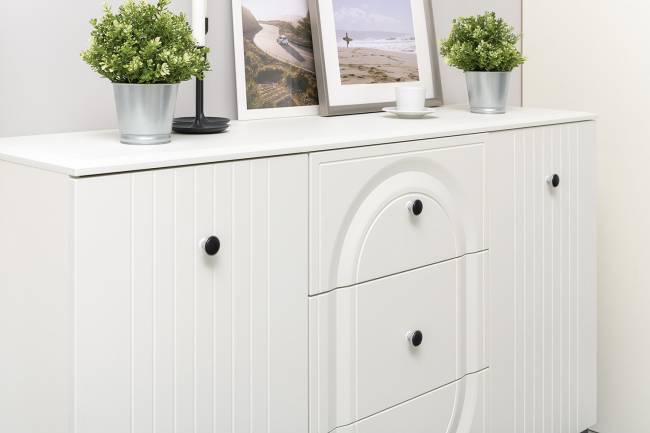 Комод Валенсия 13.309 с тумбой под ТВ Валенсия цвет белый шагрень Комод Валенсия 13.309 с тумбой под ТВ Валенсия цвет белый шагрень