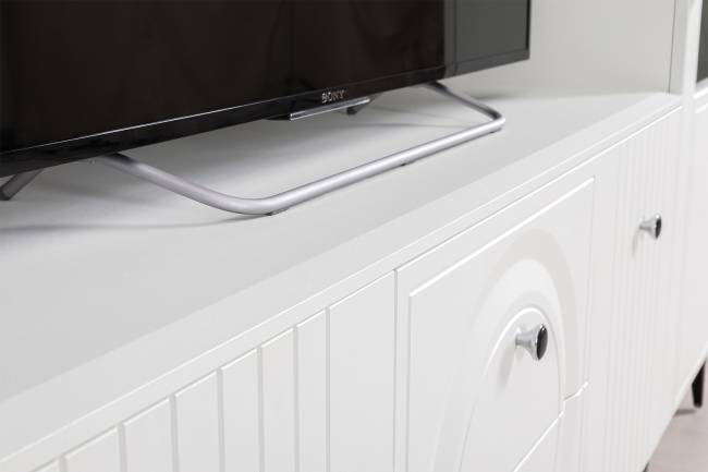 Комод Валенсия 13.309 с тумбой под ТВ Валенсия цвет белый шагрень Комод Валенсия 13.309 с тумбой под ТВ Валенсия цвет белый шагрень