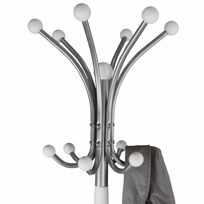 Вешалка напольная Д 2 металлик/ белый