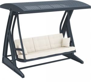 Качели пластиковые плетеные с подушкой Hawaii антрацит 2250х1640х2020 мм