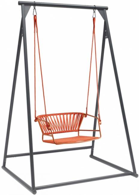 Качели плетеные Lisa Swing терракотовый, оранжевый 1450х1200х2220 мм