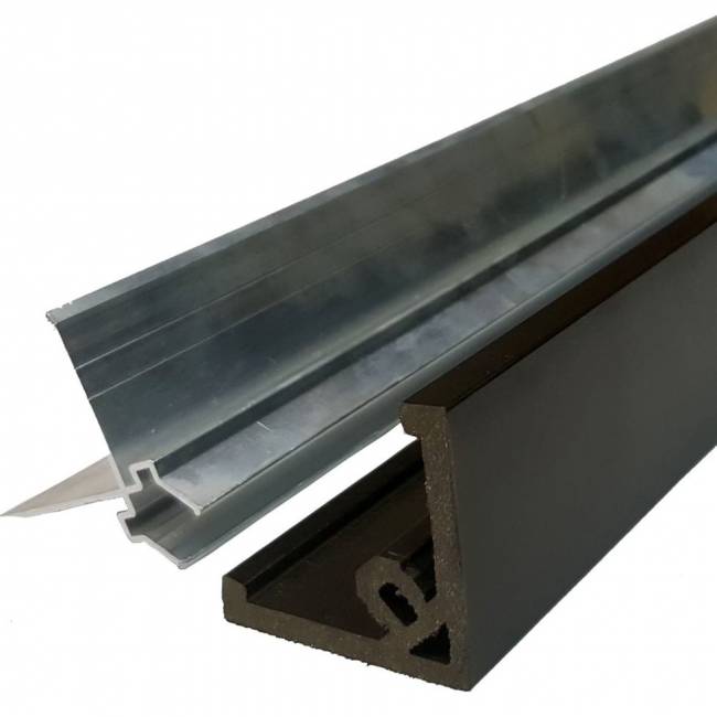 Уголок ДПК + алюминиевый профиль для фасадных панелей, 50*50*3000, антрацит Уголок ДПК + алюминиевый профиль для фасадных панелей, 50*50*3000, антрацит