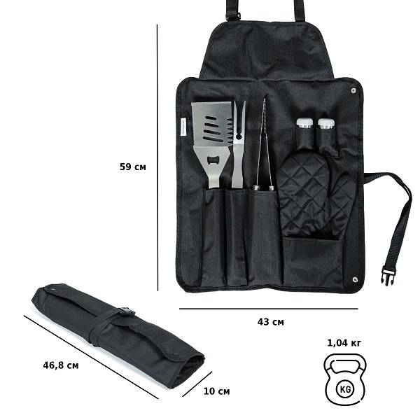 Набор для гриля из 6 предметов в фартуке ST001 Набор для гриля из 6 предметов в фартуке ST001