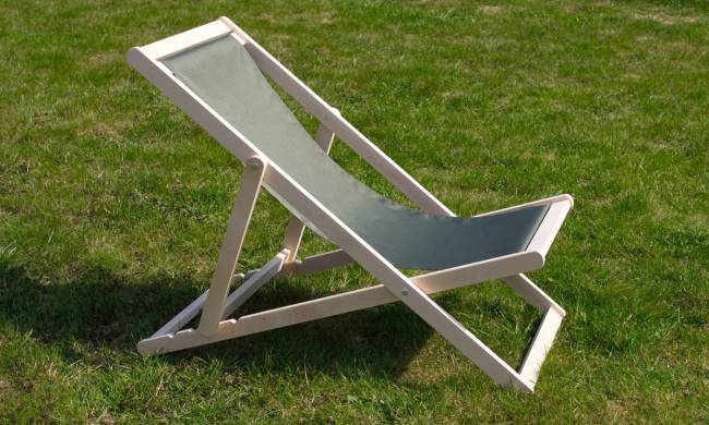 Шезлонг Чинзано грин, Зелёный/Натуральное дерево