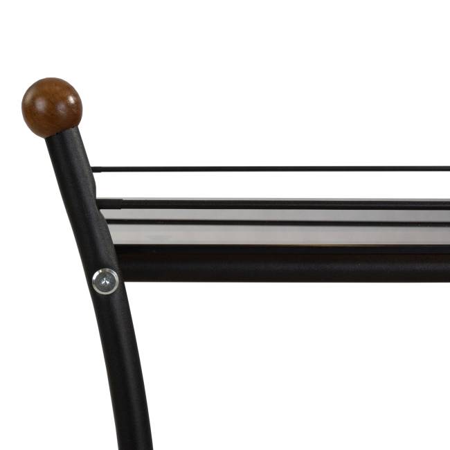 Стол сервировочный Поло чёрный/тонированное стекло Стол сервировочный Поло чёрный/тонированное стекло