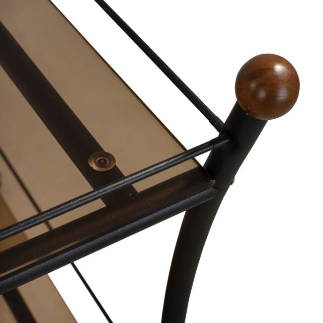 Стол сервировочный Поло чёрный/тонированное стекло Стол сервировочный Поло чёрный/тонированное стекло