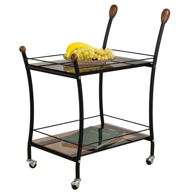 Стол сервировочный Поло чёрный/тонированное стекло Стол сервировочный Поло чёрный/тонированное стекло