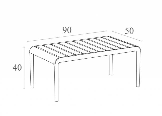 Столик пластиковый журнальный Paris Lounge Table бежевый 900х500х400 мм