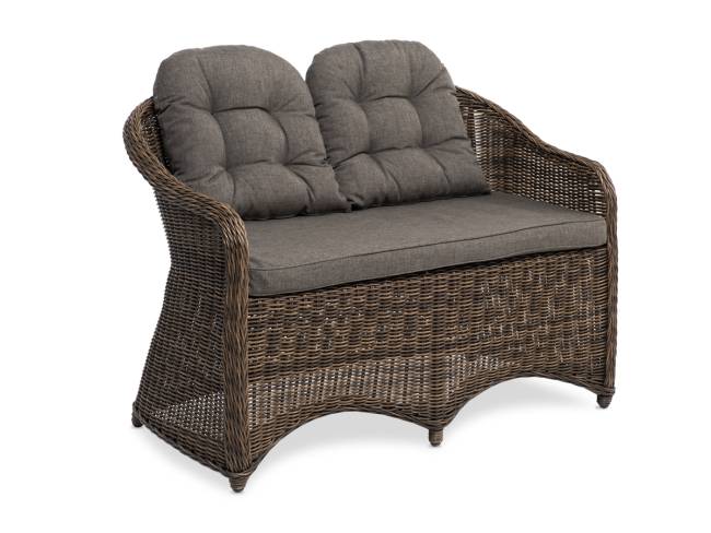 "Равенна" диван двухместный плетенный из ротанга, цвет коричневый