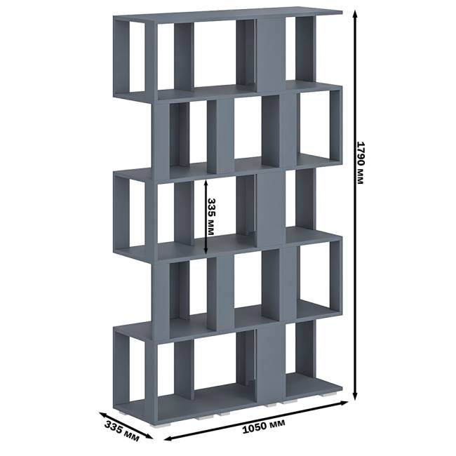 Комплект их 3-х открытых стеллажей цвет графит
