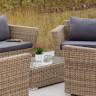 "Капучино Дабл" лаунж-зона из искусственного ротанга, цвет соломенный "Капучино Дабл" лаунж-зона из искусственного ротанга, цвет соломенный