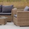 "Капучино Дабл" лаунж-зона из искусственного ротанга, цвет соломенный "Капучино Дабл" лаунж-зона из искусственного ротанга, цвет соломенный