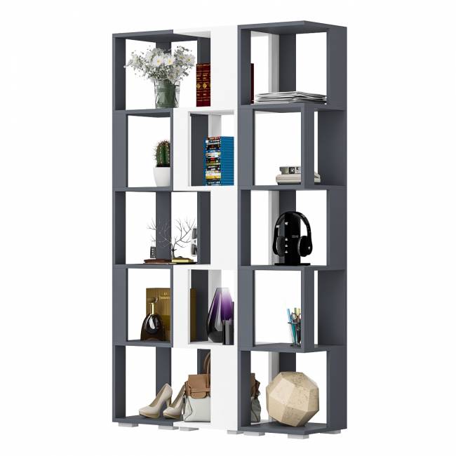 Комплект их 3-х открытых стеллажей цвет графит/белый