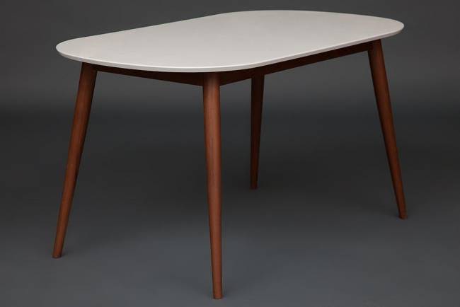 Стол обеденный MAX (Макс) основание бук, столешница мдф, 140 х 80 х 75см, Белый + Коричневый Белый + Коричневый основание бук, столешница мдф