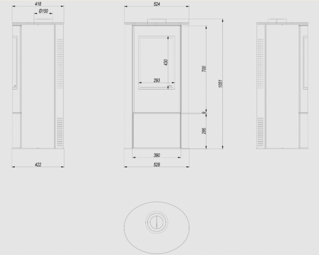 Газовая печь Kratki Pro KOZA/AB/S/G/G31/37MBAR (баллонный газ)