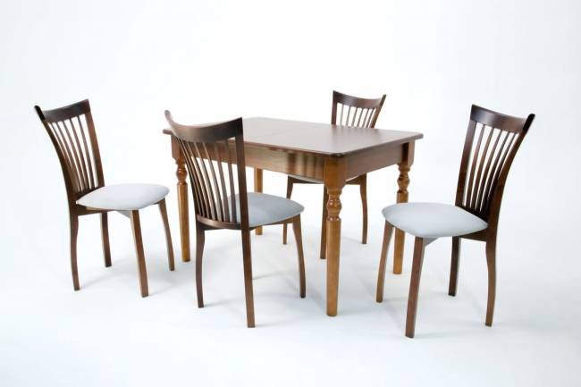 Обеденная группа Верди 120 со стульями Миранда орех/серый