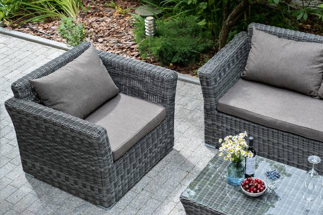 "Капучино Сингл" лаунж-зона из искусственного ротанга, цвет графит "Капучино Сингл" лаунж-зона из искусственного ротанга, цвет графит