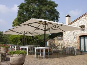 Зонт профессиональный телескопический 4х4 м Capri Dark антрацит, слоновая кость 4000х4000 мм