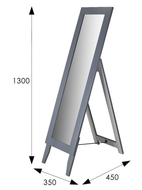 Зеркало напольное BeautyStyle 1 серый графит 130 см х 35 см Зеркало напольное BeautyStyle 1 серый графит 130 см х 35 см