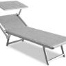 Шезлонг-лежак металлический Big серебристый 2040х840х470 мм