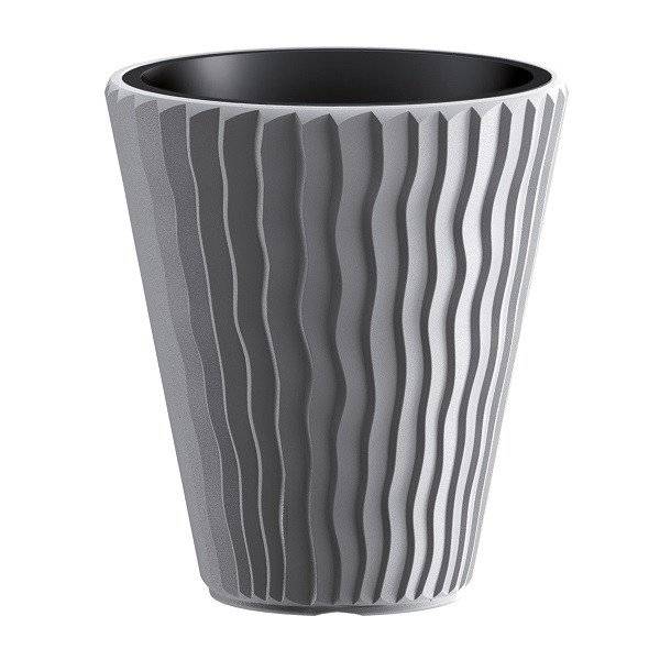 Кашпо для цветов SANDY  серый 2 предмета 18 и 37л