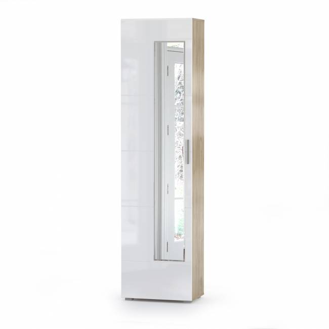 Шкаф для одежды Лайн 08.122 цвет дуб крафт серый/фасады МДФ белый глянец