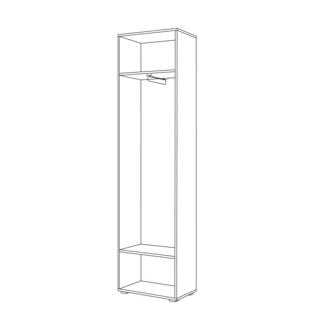 Шкаф для одежды Лайн 08.122 цвет дуб крафт серый/фасады МДФ белый глянец