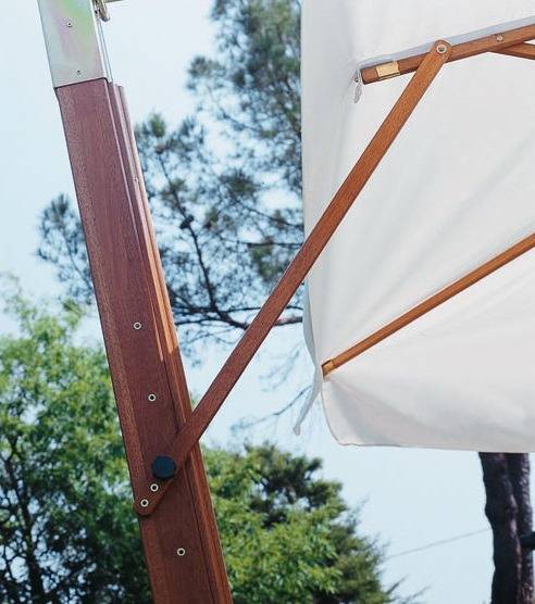 Зонт профессиональный 3х4 м Palladio Braccio имитация ироко, слоновая кость 3000х4000 мм