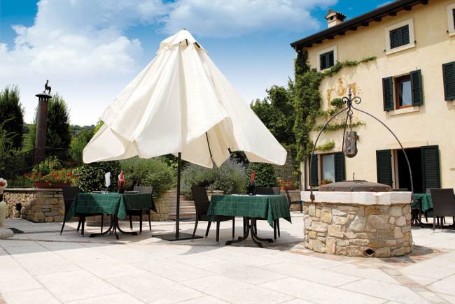 Зонт профессиональный телескопический 3.5х3.5 м Leonardo Telescopic антрацит, слоновая кость 3500х3500 мм