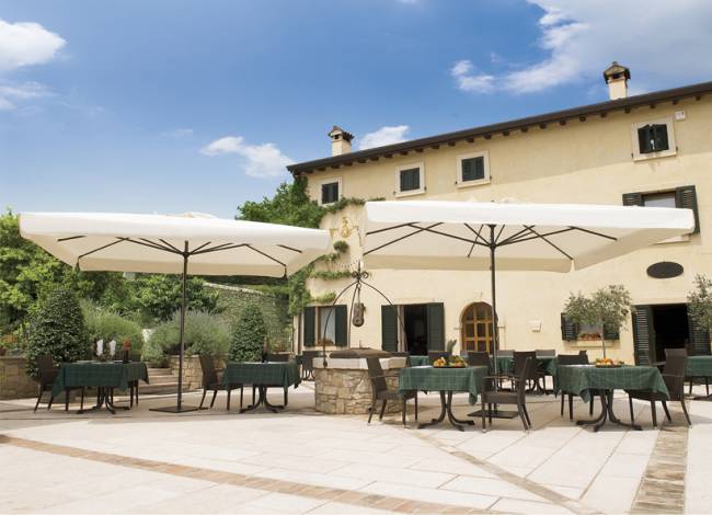 Зонт профессиональный телескопический 3.5х3.5 м Leonardo Telescopic антрацит, слоновая кость 3500х3500 мм