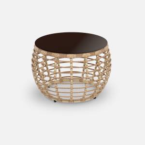 Стол Lotus D780 СТ кофейный (с упаковкой) Индийское дерево, RAL 1014, CT.Бронза