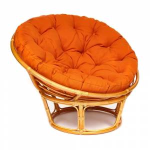 Кресло PAPASAN/ПАПАСАН 23/01 W  /с подушкой/ диаметр подушки 122 см, 115х101х104 см, Honey (мед), ткань Оранжевый, С 23 Honey (мед)