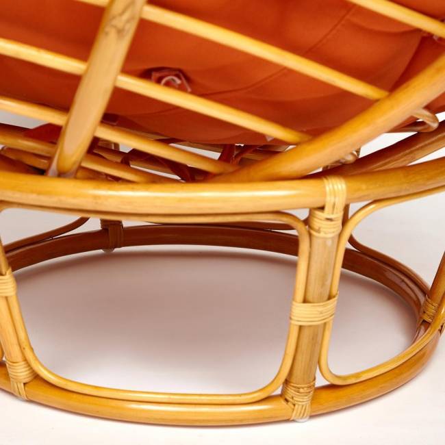 Кресло PAPASAN/ПАПАСАН 23/01 W  /с подушкой/ диаметр подушки 122 см, 115х101х104 см, Honey (мед), ткань Оранжевый, С 23 Honey (мед)