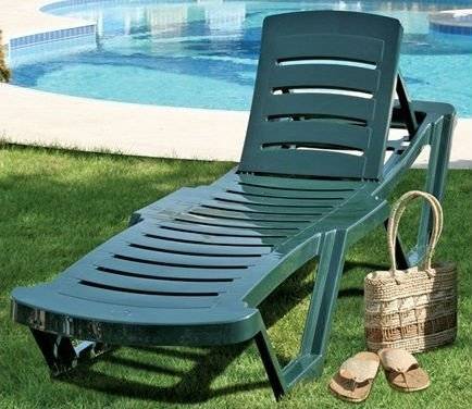 Пластиковый лежак-шезлонг "Элегия" Зеленый Пластиковый лежак-шезлонг "Элегия" Зеленый