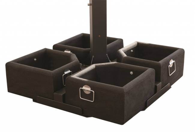 Зонт профессиональный двухкупольный 3.5х7 м Wood Double имитация ироко, слоновая кость 3500х7000 мм