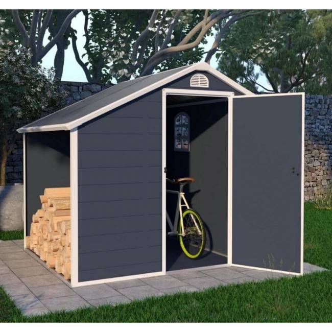 Сарай/Дровница  Wotex Storage-02-3 (серый с белым) 204x192x204 cм