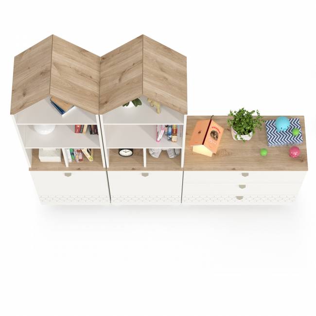 Детская стенка Эйп цвет белый/дуб белый