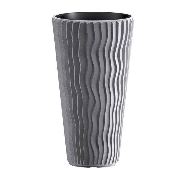 Кашпо для цветов SANDY SLIM  серый 2 предмета 18 и 45л