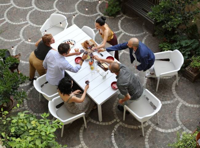 Стол пластиковый раздвижной Rio 210 Extensibile белый 2100-2800х1000х760 мм Стол пластиковый раздвижной Rio 210 Extensibile белый 2100-2800х1000х760 мм