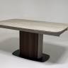 Стол DAGFINN 160 IVORY TRAVERTINE SOLID CERAMIC / Кофе / Орех, ®DISAUR